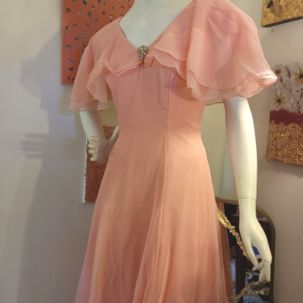 Vintage Pink Chiffon Ethereal Princess Dress size 4